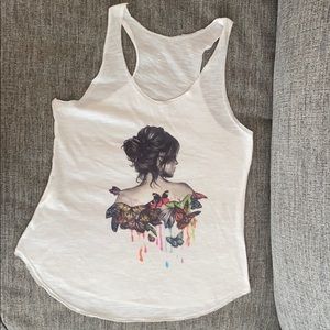 Unique tank top with butterfly detail